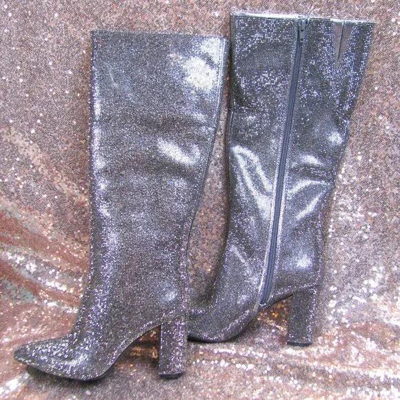 INC sparkly knee high boots 7.5 - Picture 3 of 11